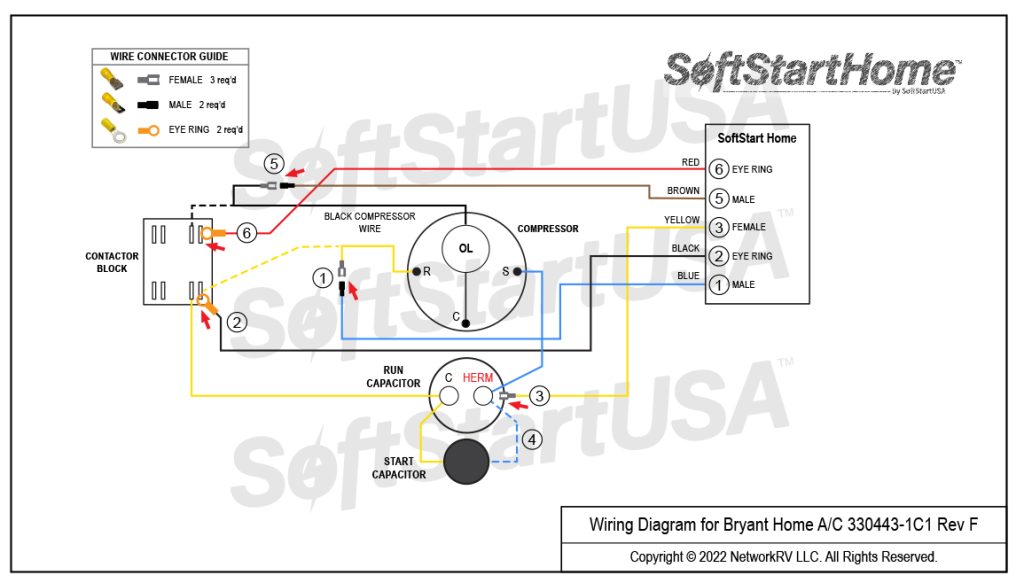 Bryant Home AC 330443-1C1 Rev F wiring diagram - SoftStartHome